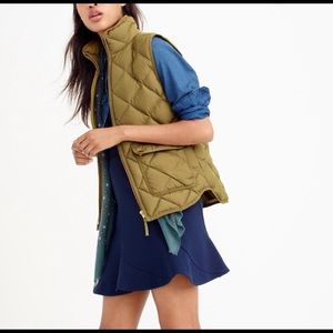 J crew olive puffer vest